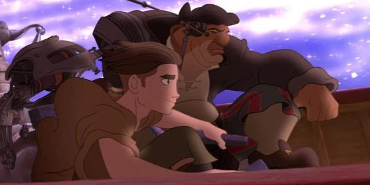 Jim and Long John Silver in space in 'Treasure Planet'