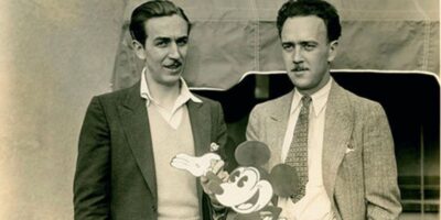 Ub Iwerks seen with Walt and Mickey