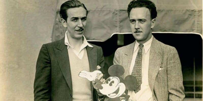 Ub Iwerks seen with Walt and Mickey