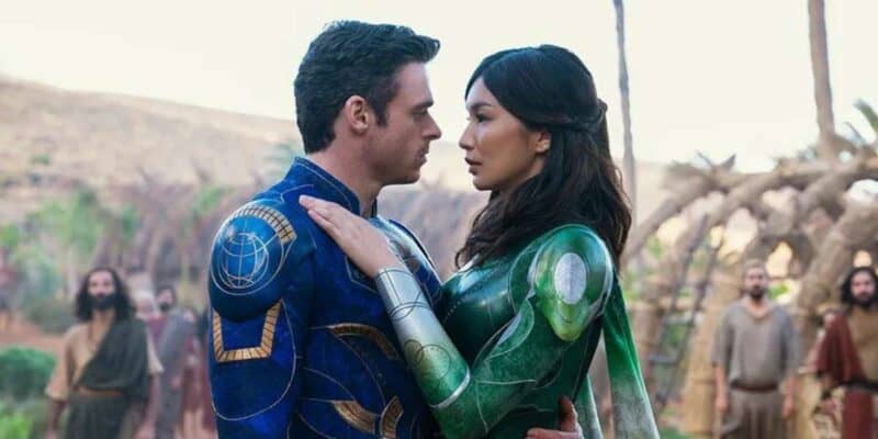 Sersi (Gemma Chan) and Richard Madden (Ikaris) in Marvel Studios' 'Eternals'