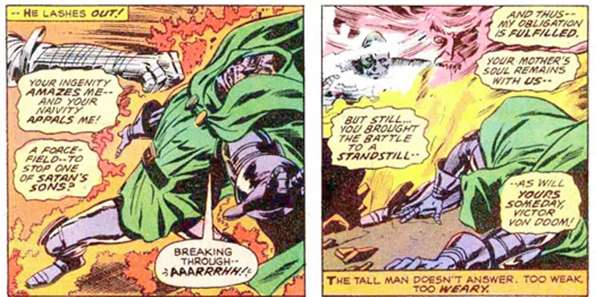Doctor Doom being defeated by a villain