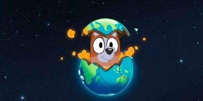 Bingo hatches from earth in Bluey