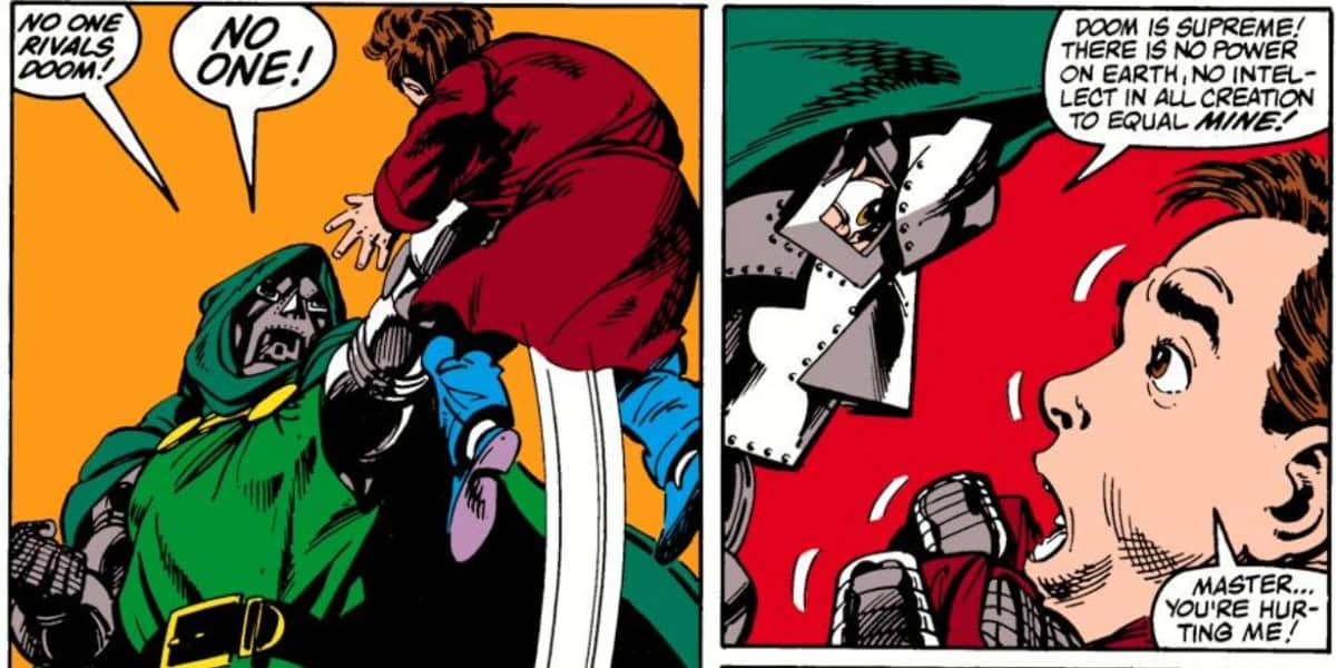 Doctor Doom threatening Kristoff, his ward