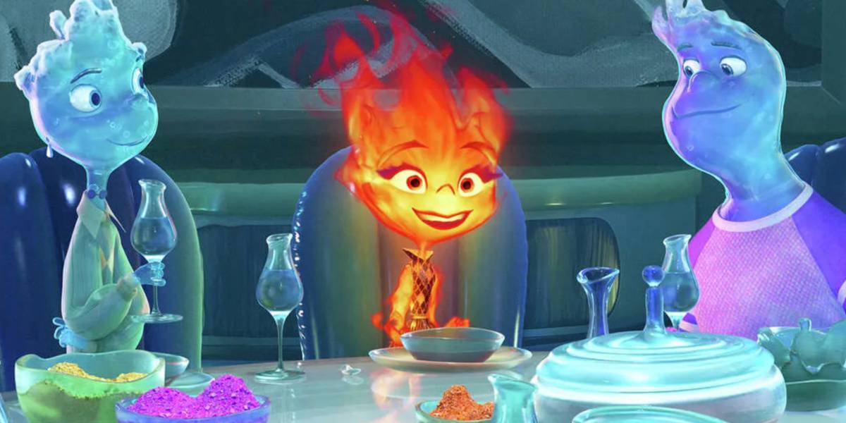 Ember excitedly sharing with Wade's family at dinner