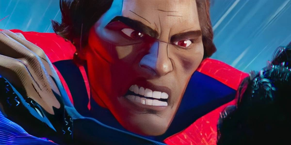 Miguel O'Hara glaring and yelling at Miles Morales