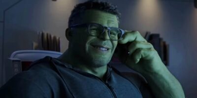 Hulk wearing glasses and smiling