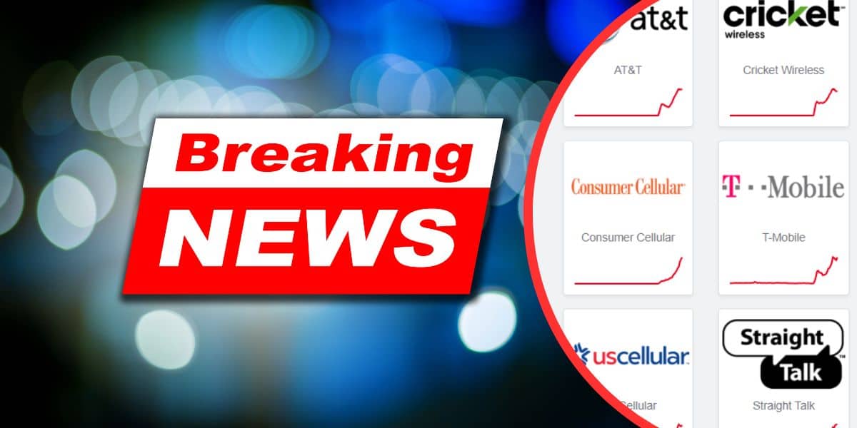 Breaking news showing a national cellphone outage for Disney World, Disneyland guests.