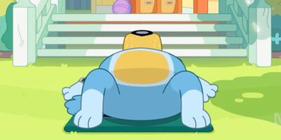 Bandit doing yoga