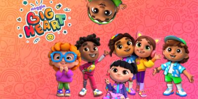Promo art for 'Big Hearts Belong' featuring a group of happy, diverse children.