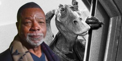 Carl Weathers and a monochrome Jar Jar