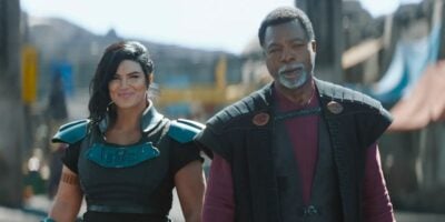 Gina Carano (Cara Dune) and Carl Weathers (Greef Karga) together in 'The Mandalorian'