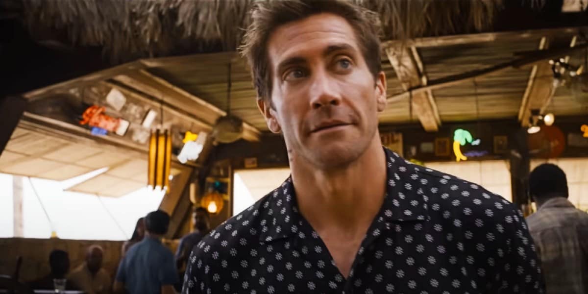 Jake Gyllenhaal looking quizzical in Road House remake