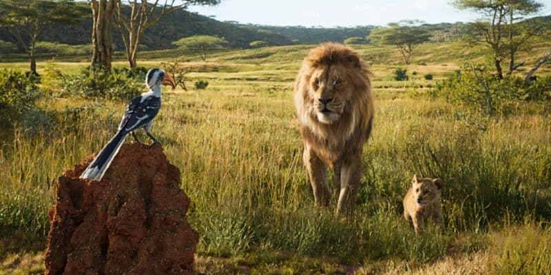 Mufasa and Simba walking in The Lion King remake