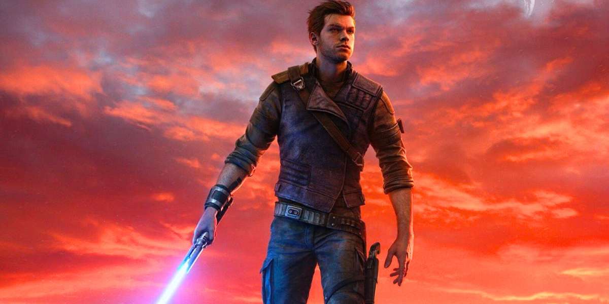 Cal Kestis (Cameron Monaghan) holding lightsaber in Jedi: Fallen Order