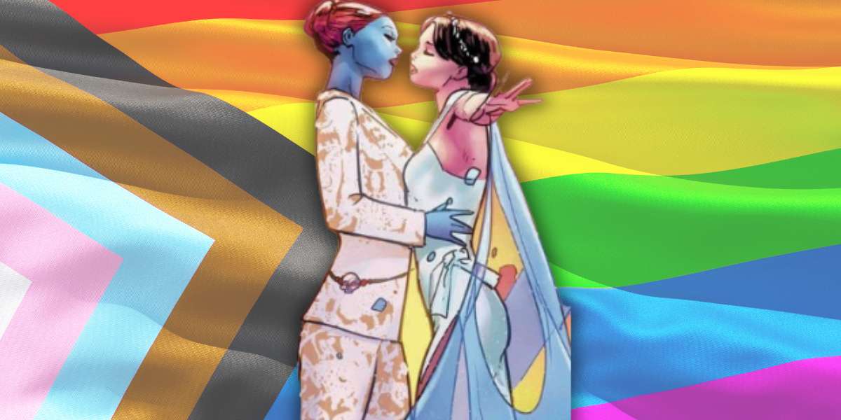 Mystique and Destiny on the cover of Marvel's Voices: Pride, X-Men: The Wedding Special