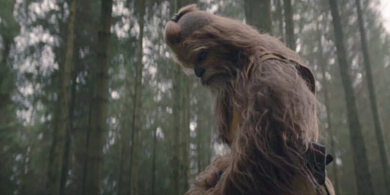 A Wookie Jedi looking down at the ground in a new clip from the upcoming Disney+ series "Star Wars The Acolyte"