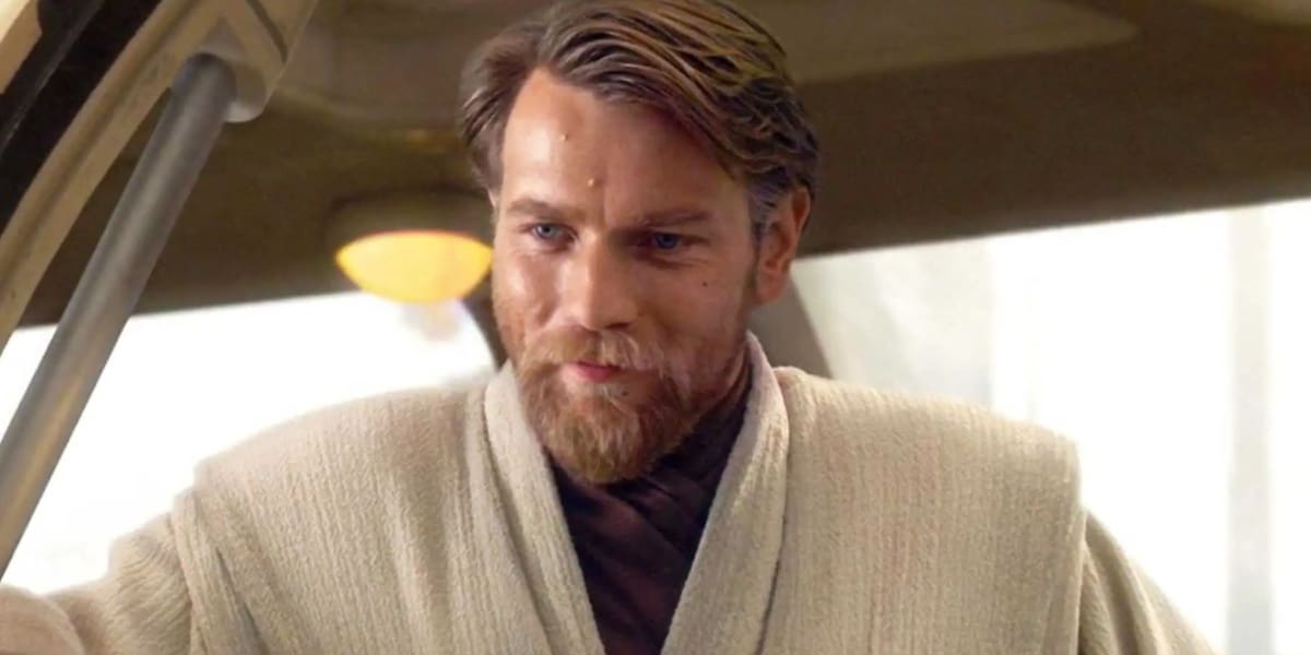 Obi-Wan Kenobi (Ewan McGregor) giving a wry smile in Star Wars