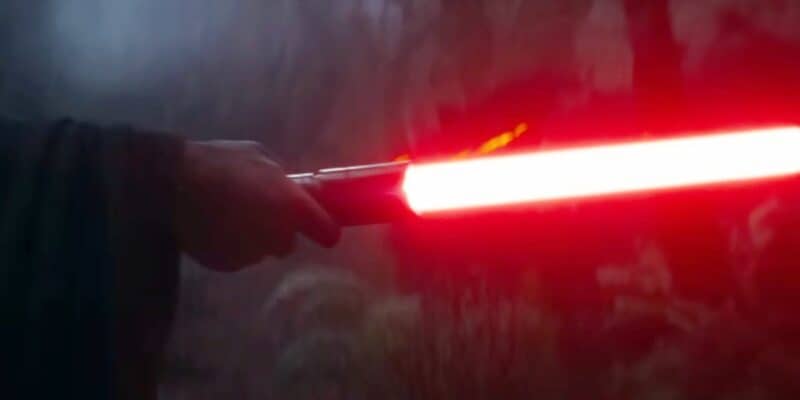 A red lightsaber from the trailer of Star Wars: The Acolyte
