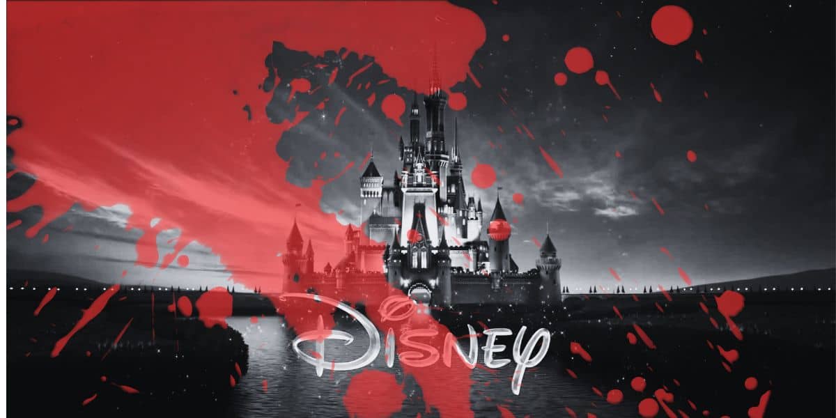 Disney castle drenched in blood