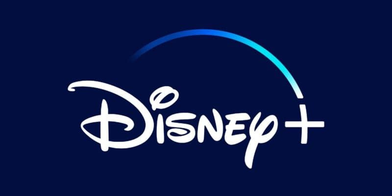 The disney+ logo on a dark blue background.