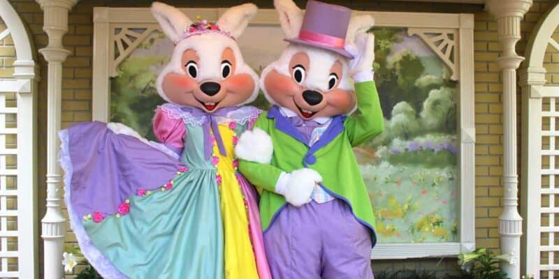 The Easter Bunny and Mrs Bunny at Magic Kingdom Park.