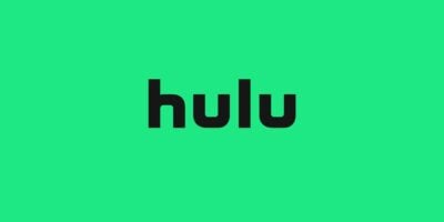The image features the logo of hulu on a vibrant green background.