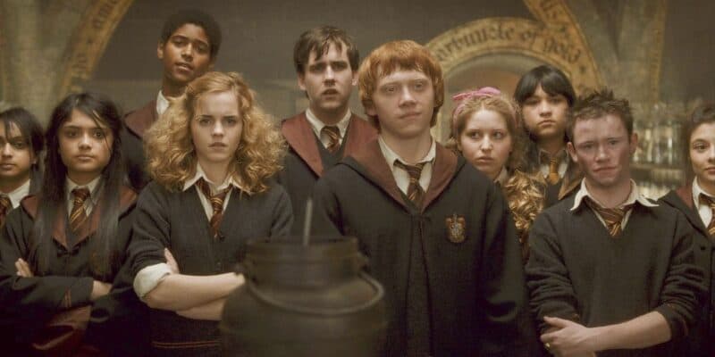 A group of Hogwarts students (including Lavender Brown)