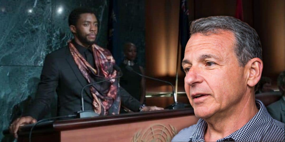 Black Panther and Bob Iger edited together.