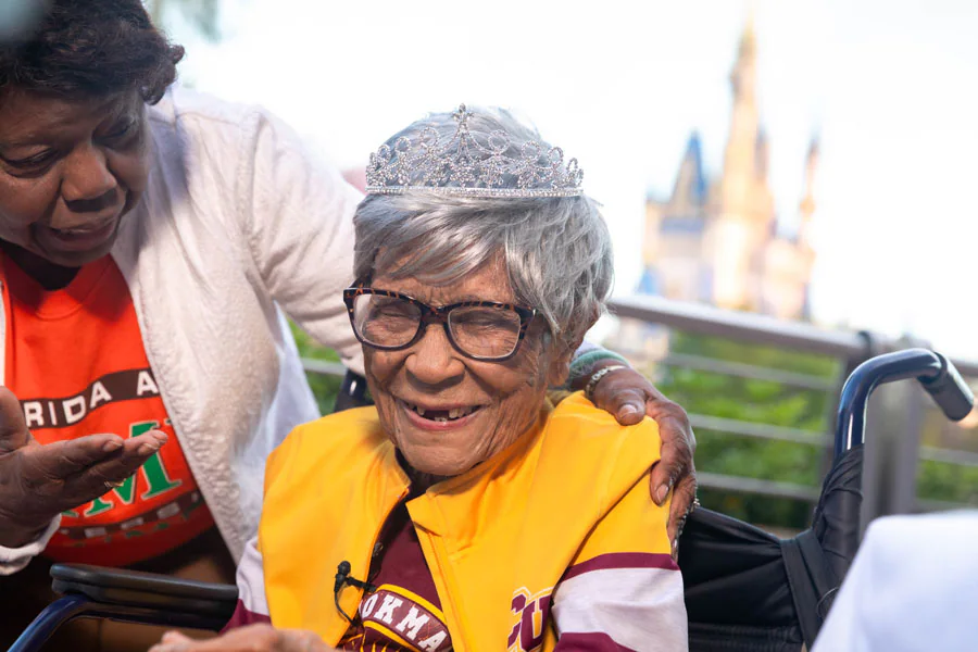 Magnolia Jackson, visiting Disney World for the first time in 106 years.