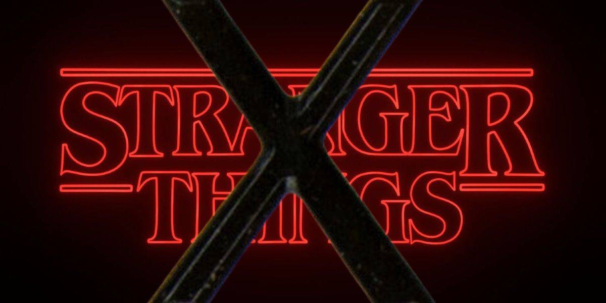 Stranger Things logo X'd out