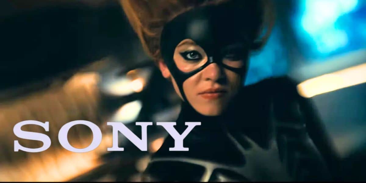 Sydney Sweeney in Madame Web with the Sony logo