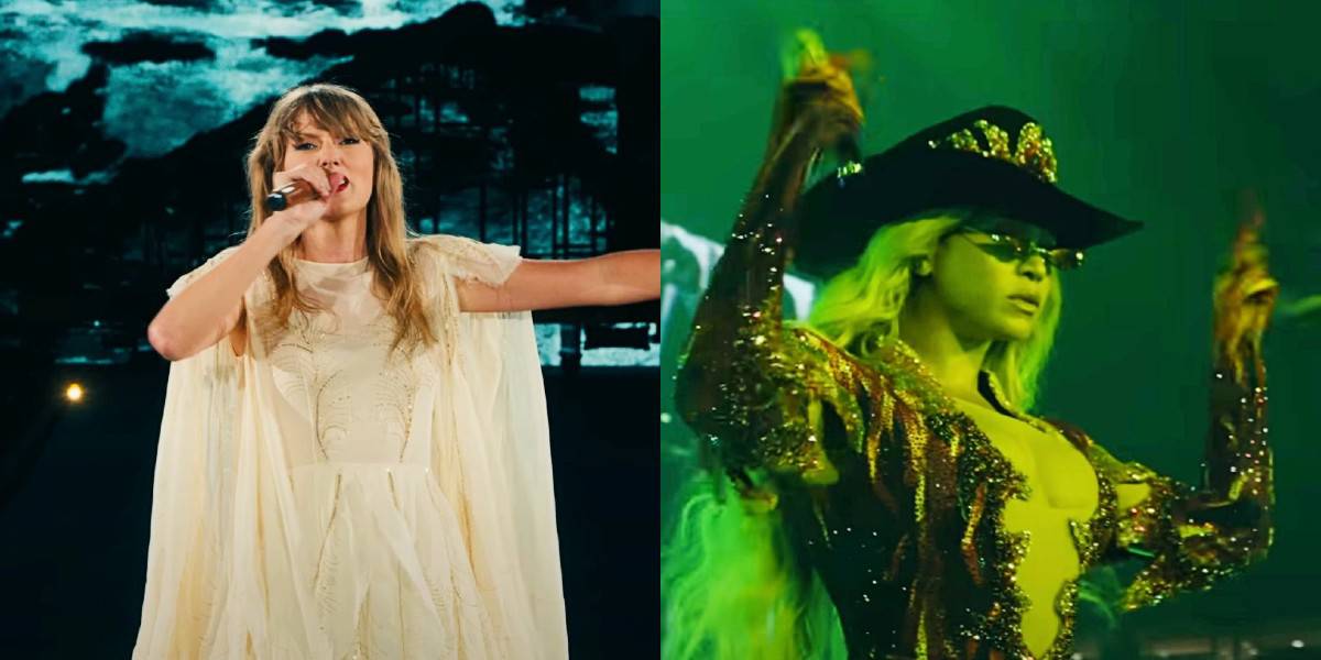 Taylor Swift and Beyonce collaged together