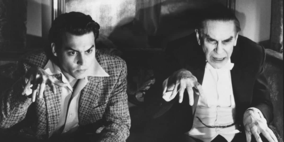 Johnny Depp as Ed Wood and Martin Landau as Bela Lugosi