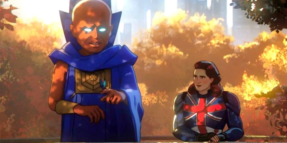 The Watcher and Peggy Carter in a park during Autumn