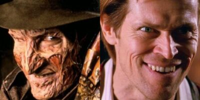 (L) Robert Englund as Freddy Krueger in 'A Nightmare on Elm Street (R) Willem Dafoe as Green Goblin in 'Spider-Man'