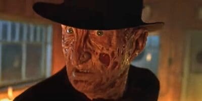 Freddy Krueger (Robert Englund) fighting Jason Voorhees in 'Freddy vs. Jason'