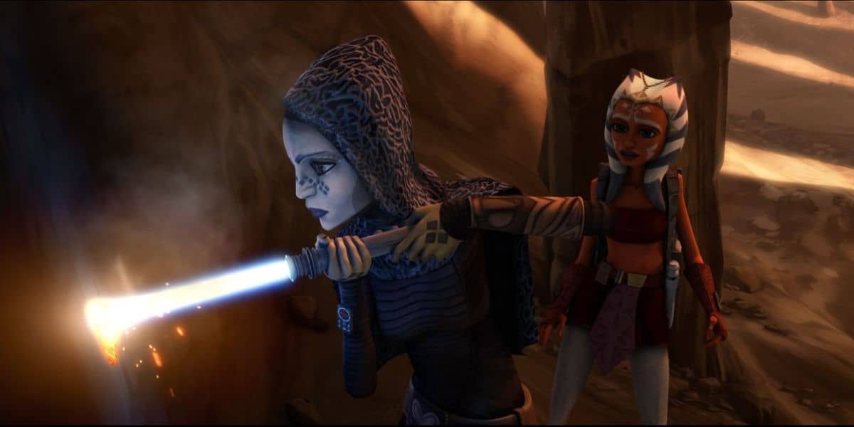 Ahasok and Barriss Offee breaking into the weapon factory