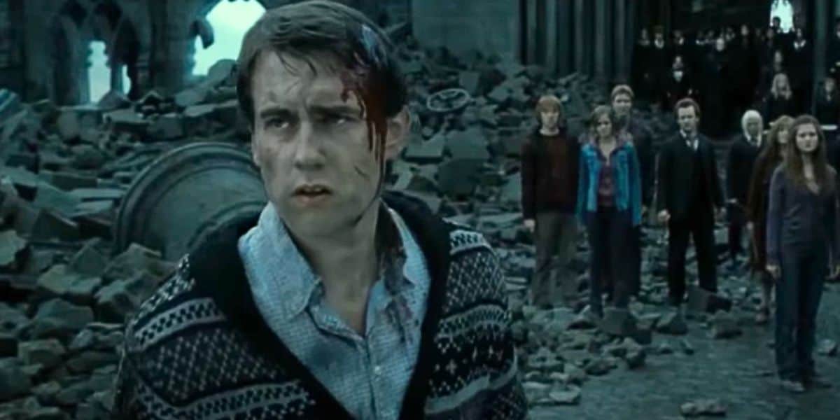 Neville Longbottom (Matthew Lewis) delivering his speech in 'Harry Potter and the Deathly Hallows -- Part 2'