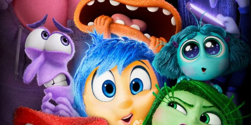 An image shows animated characters from the movie "Inside Out." The characters, including Joy, Sadness, Fear, Disgust, and Anger, display a range of emotions.