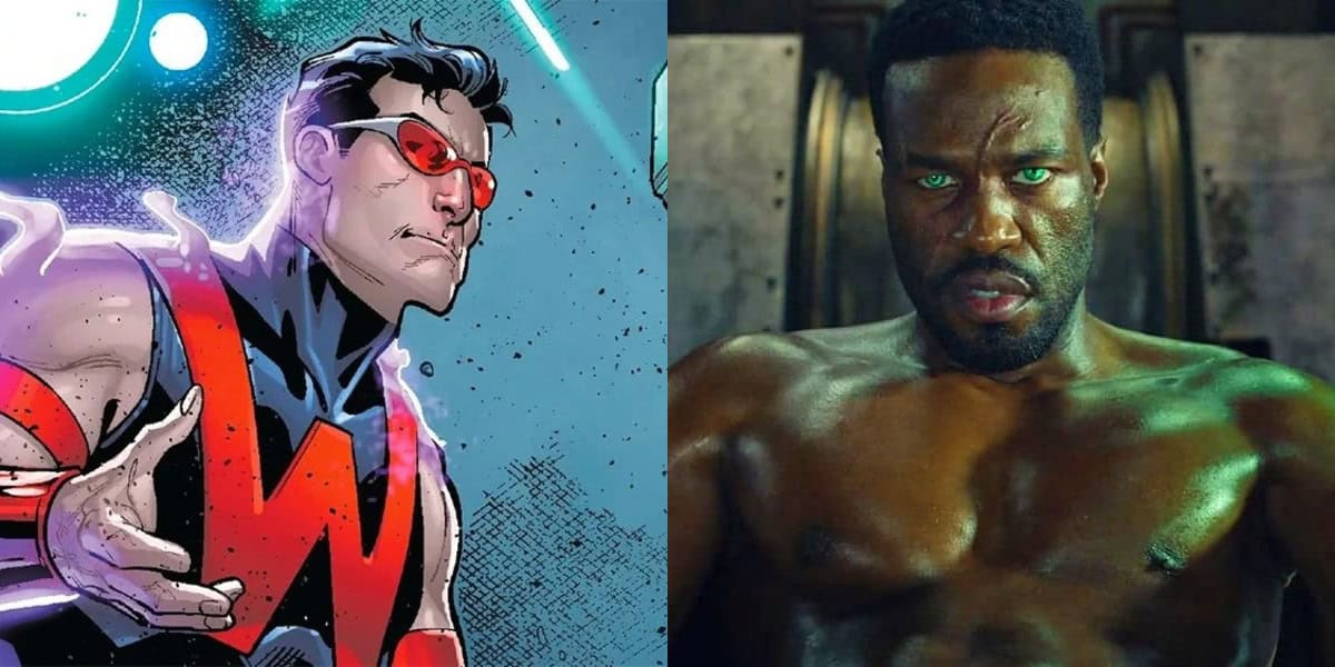 Marvel Comics superhero Wonderman and Yahya Abdul-Mateen II, who will portray him in the MCU.