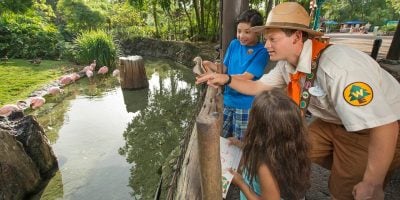 Cast Member and guests at Disney's Animal Kingdom