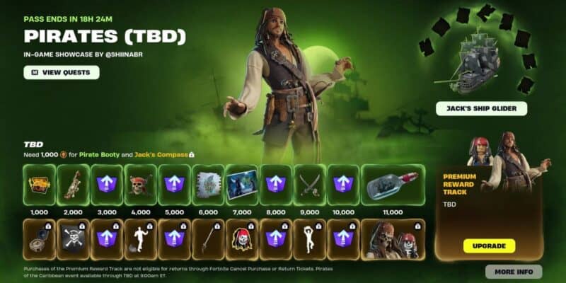 Disney Confirms 2024 Release Date For Johnny Depp S Next Pirates Of Fortnite Pirates Pass 800x400 