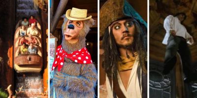 Four elements of Disney attractions that were/potentially will be altered for offensive content: Splash Mountain, Country Bear Jamboree, Pirates of the Caribbean, and Haunted Mansion.