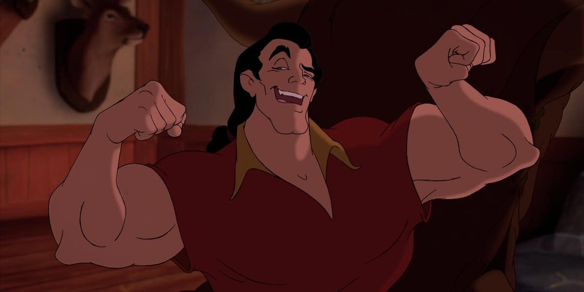 Gaston from 'Beauty and the Beast' showing off his muscles