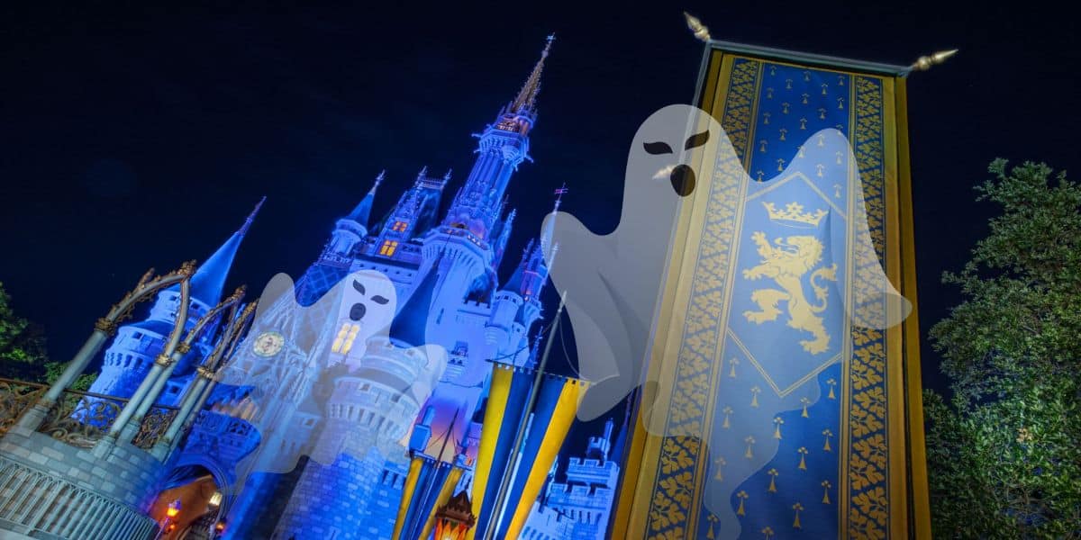 Ghosts over the top of Cinderella Castle at Magic Kingdom