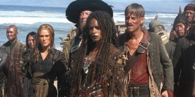 Tia Dalma, Captain Barbossa, and Elizabeth Swanna Pirates of the Caribbean