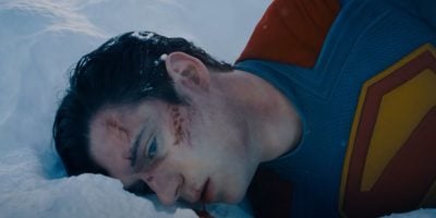 Superman (David Corenswet) injured in the snow