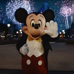 Mickey Mouse stands in front of Cinderella Castle in the new Walt Disney World commercial
