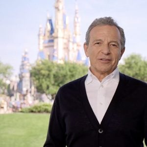 Disney CEO Bob Iger in front of Cinderella Castle at Magic Kingdom