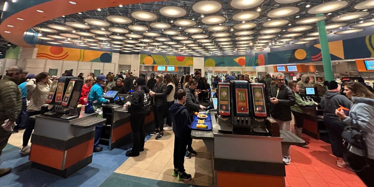 The bustling cafeteria at Disney's Pop Century Resort. 